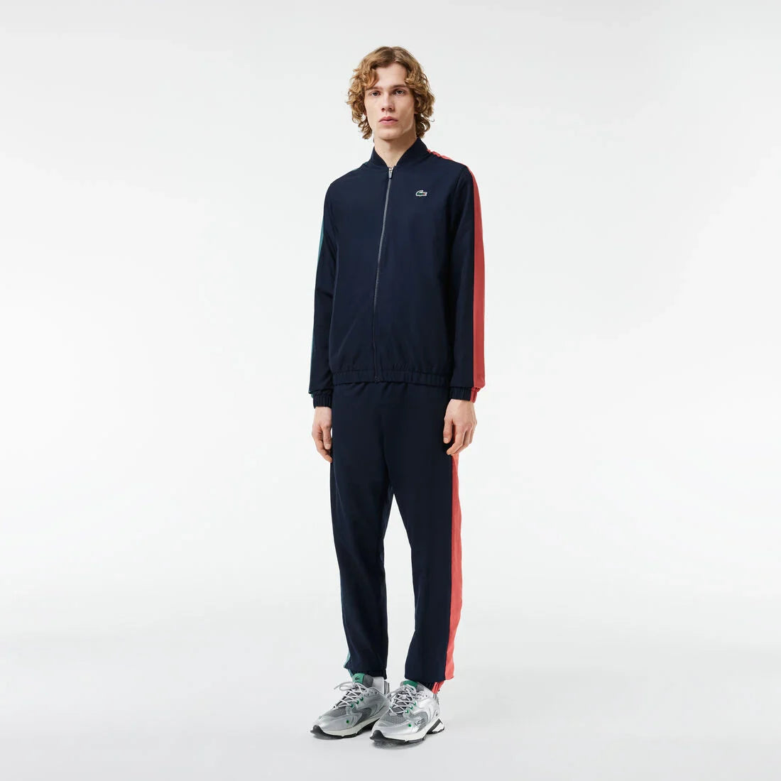 LACOSTE Block Stripe Tracksuit - Navy