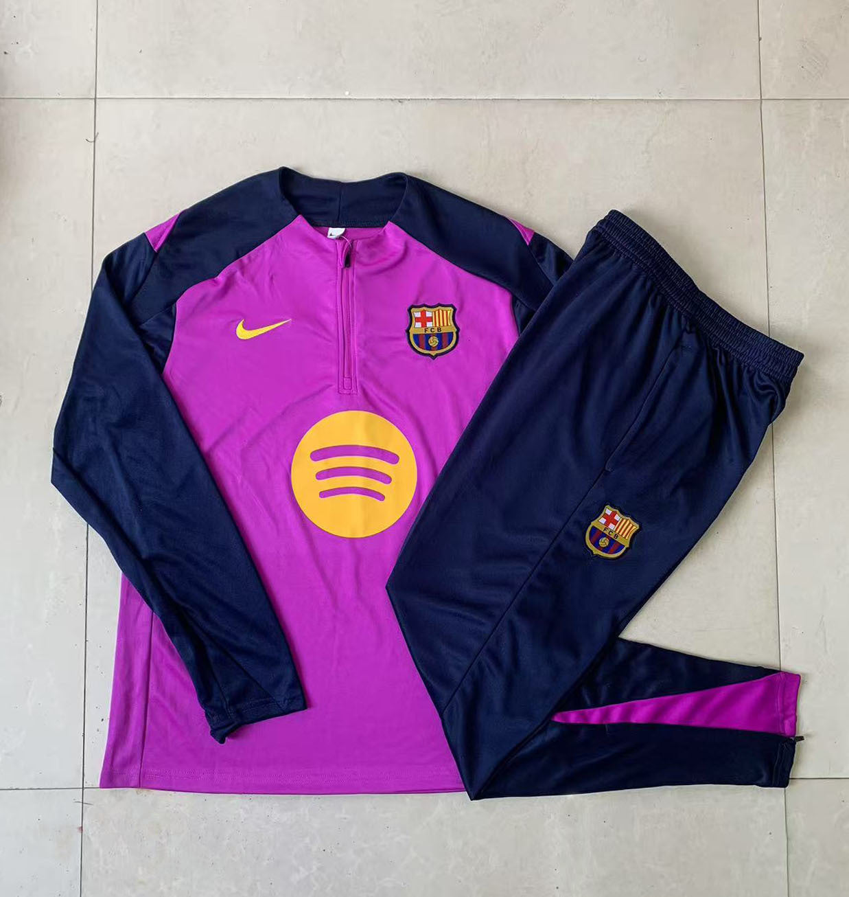 Barcelona 25/26 Half-zip Tracksuit - Purple and Dark blue