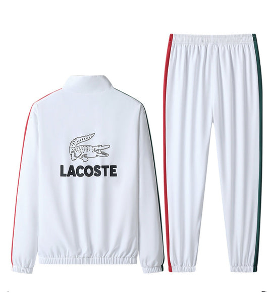 LACOSTE Block Stripe Tracksuit - White