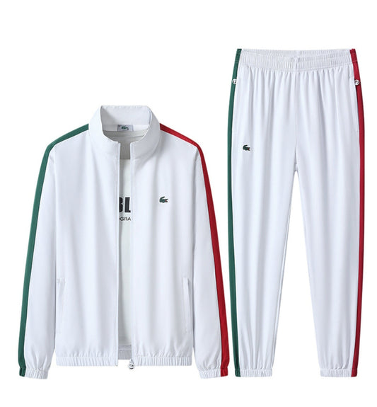 LACOSTE Block Stripe Tracksuit - White