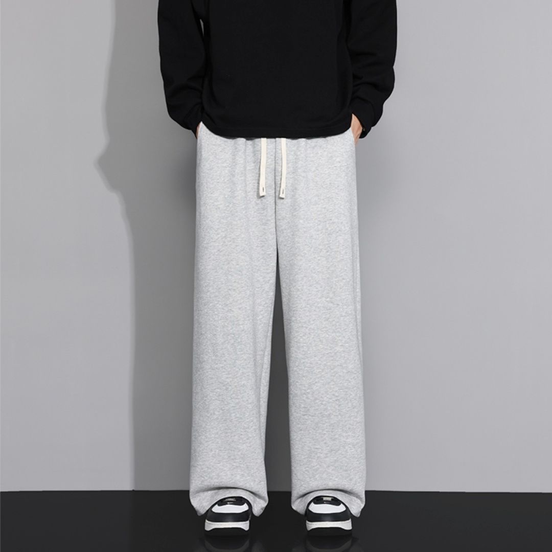 ADIDAS WIDE-LEG FLEECE PANTS -