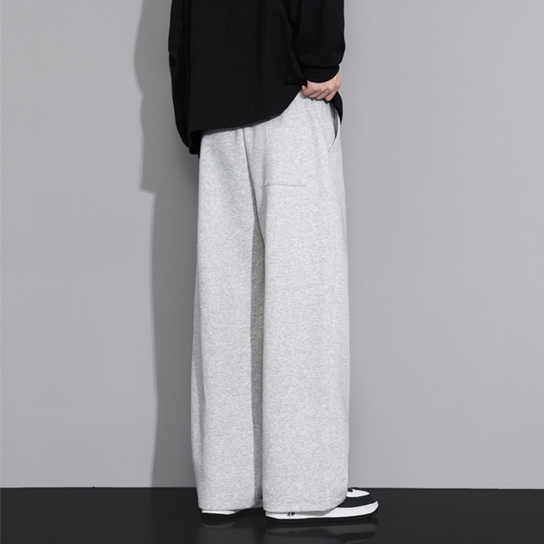 ADIDAS WIDE-LEG FLEECE PANTS -