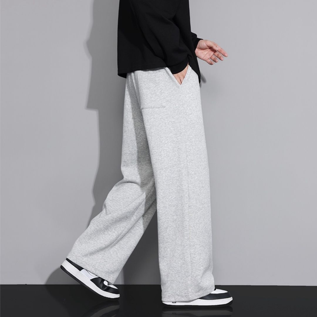 ADIDAS WIDE-LEG FLEECE PANTS -