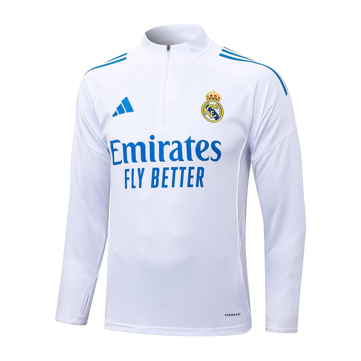 Real Madrid 25/26 Half-zip Tracksuit - White and Blue